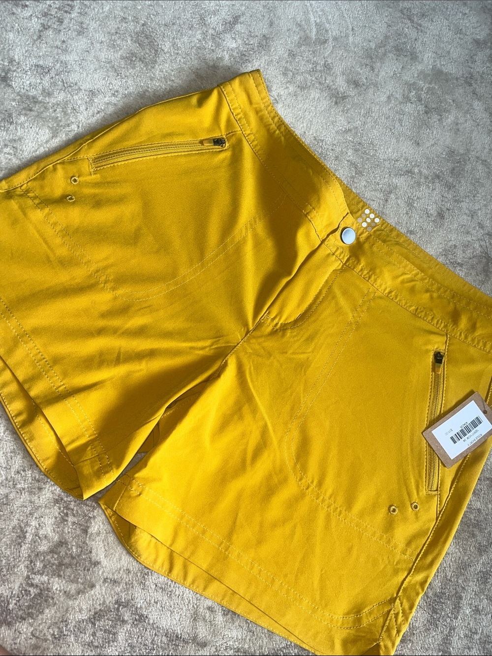Title Nine Yellow Athletic Shorts with Zip Pockets